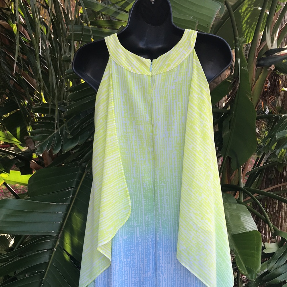Badgley Mishka ombre chiffon halter look gown - Picture 6 of 9